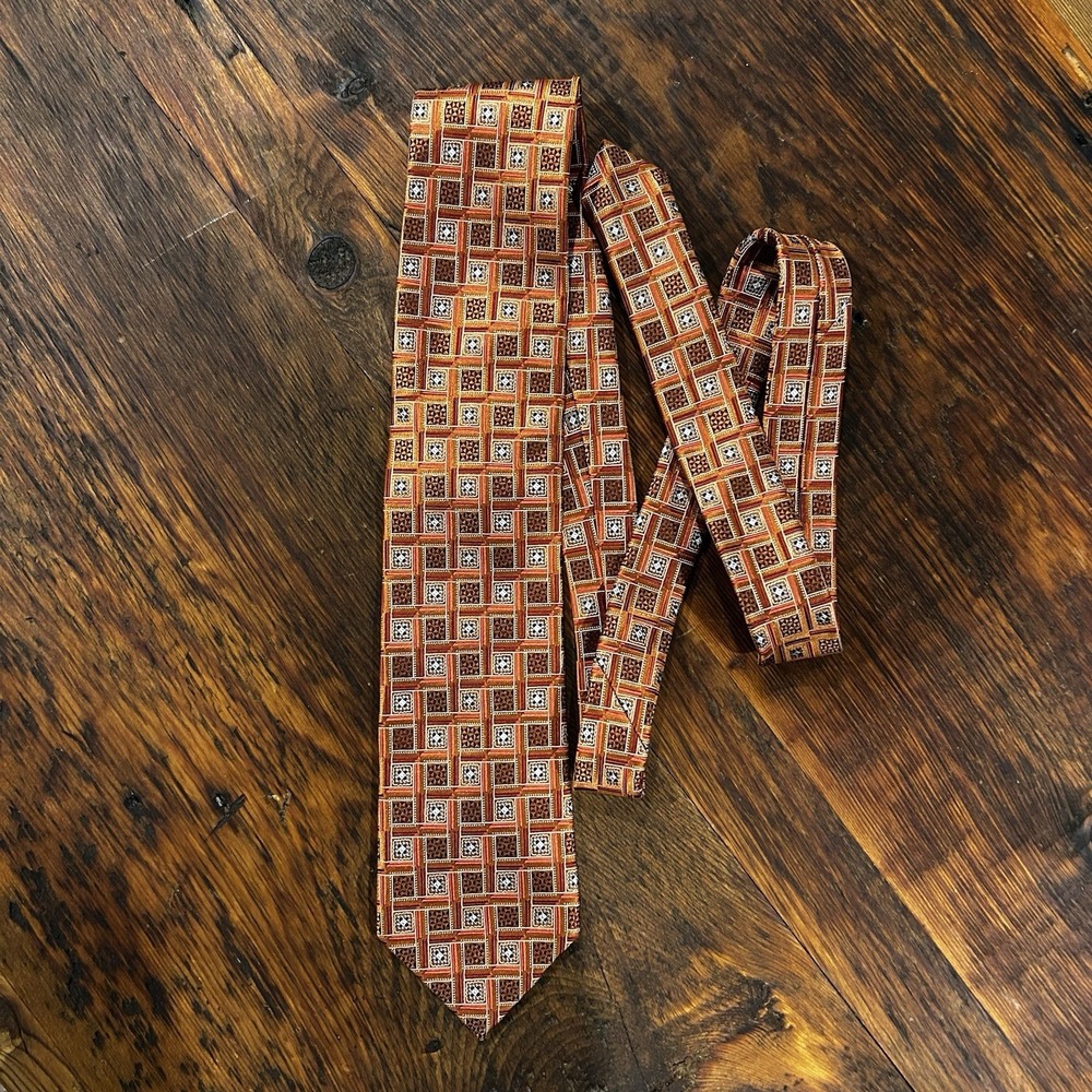 ermenegildo zegna Tie Geometric Silk Square Colour Block Paisley Men's